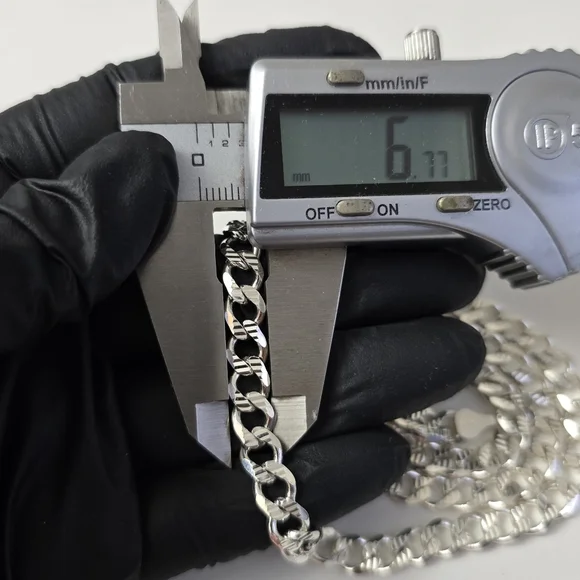6.77 mm Sterling Silver 925 Cuban link Chain Necklace